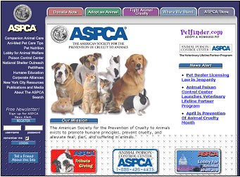 The ASPCA home page